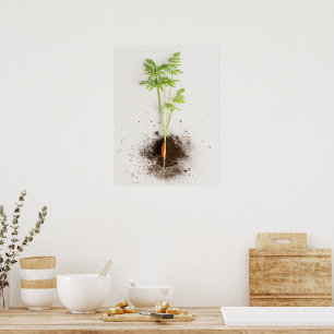 Sprout Carrot Minimalist Botanical photo Poster