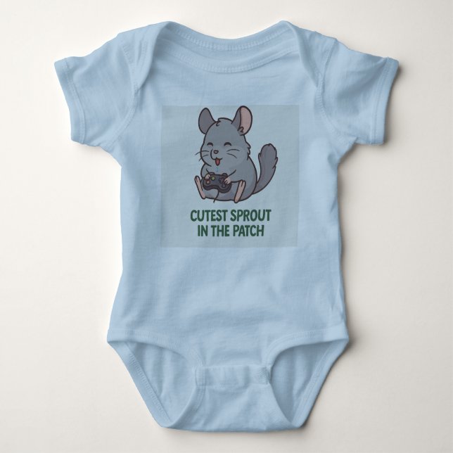 Sprouting Cuddles – Cosy Chinchilla Baby bodysuit (Front)