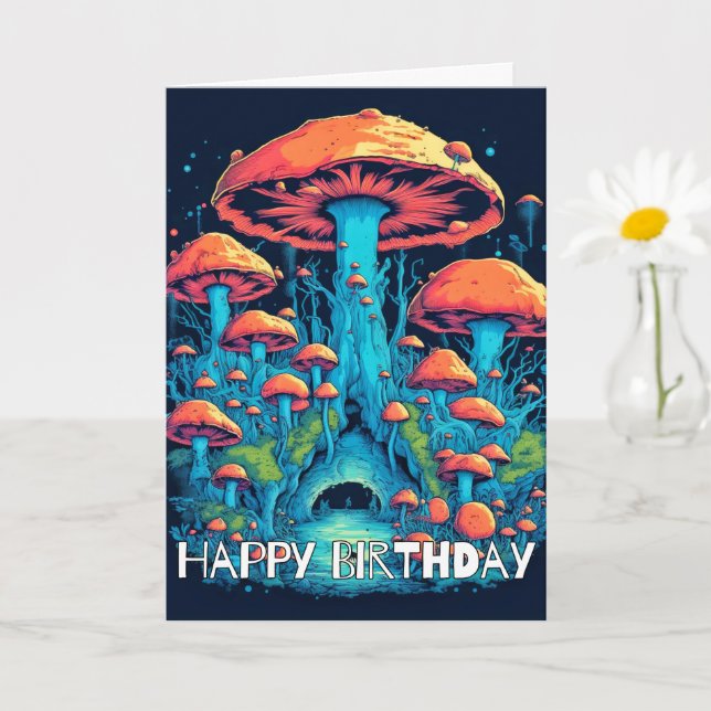 Sprouting Forest Mushroom Illustration Card (Small Plant)