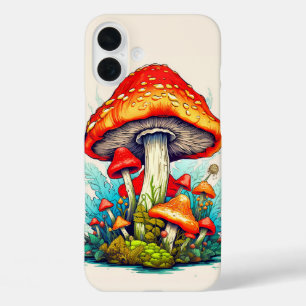 Sprouting Wild Forest Mushrooms iPhone 16 Plus Case