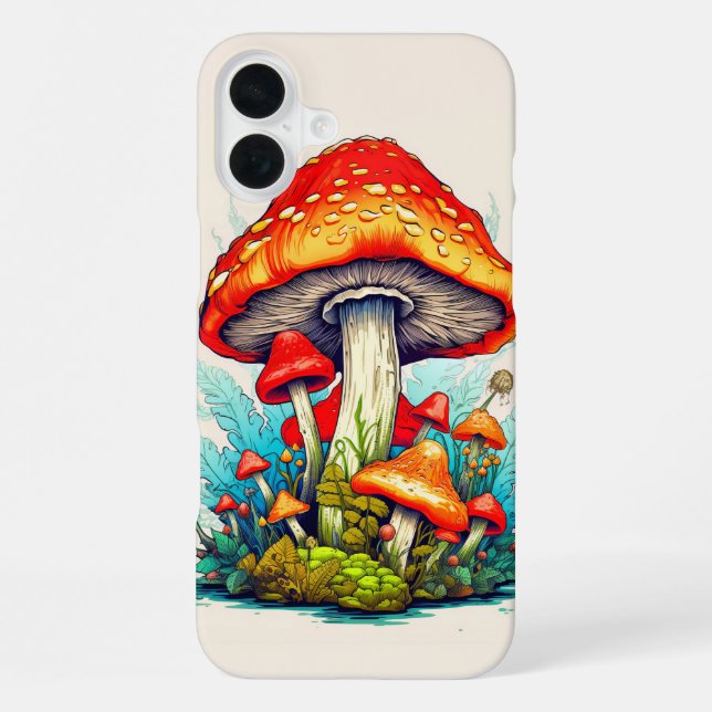 Sprouting Wild Forest Mushrooms iPhone Case (Back)