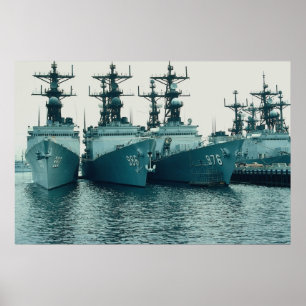 Spruance class destroyers, NAV STA, San Diego, Cal Poster