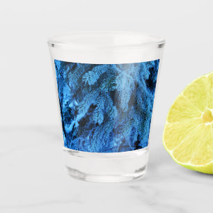 Spruce branches covered with snow & frost shot glass