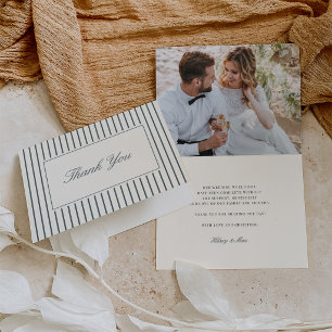 Spruce Classic Script Wedding Photo Thank You Card
