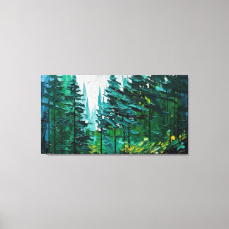 Spruce colourful splash painting canvas print