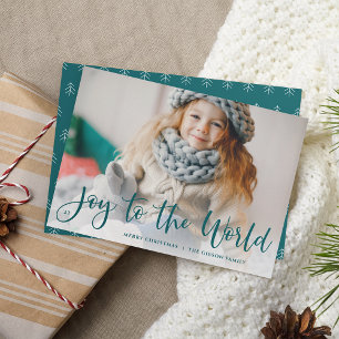 Spruce   Joy to the World Full Photo Holiday Card