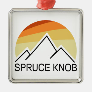 Spruce Knob West Virginia Retro Metal Tree Decoration