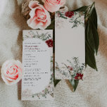 Spruce & Lace | Winter Floral Wedding Program Programme<br><div class="desc">Add an elegant touch to your winter wedding with this stunningly designed wedding program, part of the Spruce & Lace collection. Featuring a sophisticated combination of watercolor florals, including soft eucalyptus greens, romantic deep red roses, and delicate blush accents, this program perfectly complements your winter wedding theme without traditional snowy...</div>
