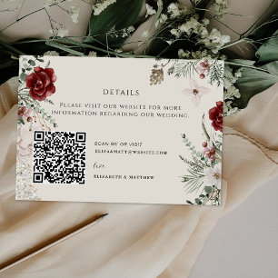 Spruce & Lace   Winter Florals Wedding QR  Enclosure Card