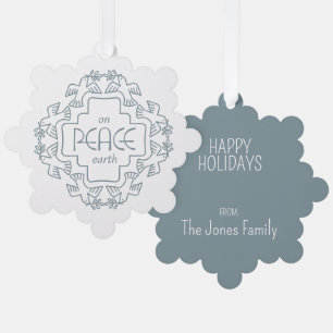 Spruce Peace wreath Tree Decoration Card
