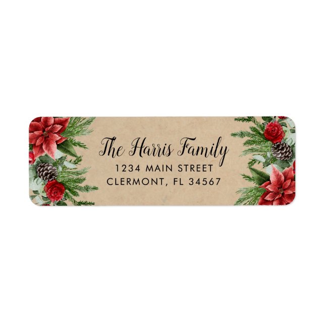 Spruce Pinecone and Poinsettia Kraft Paper (Front)