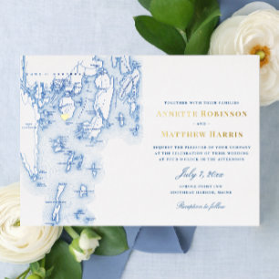 Spruce Point Inn Maine Wedding Navy and Gold