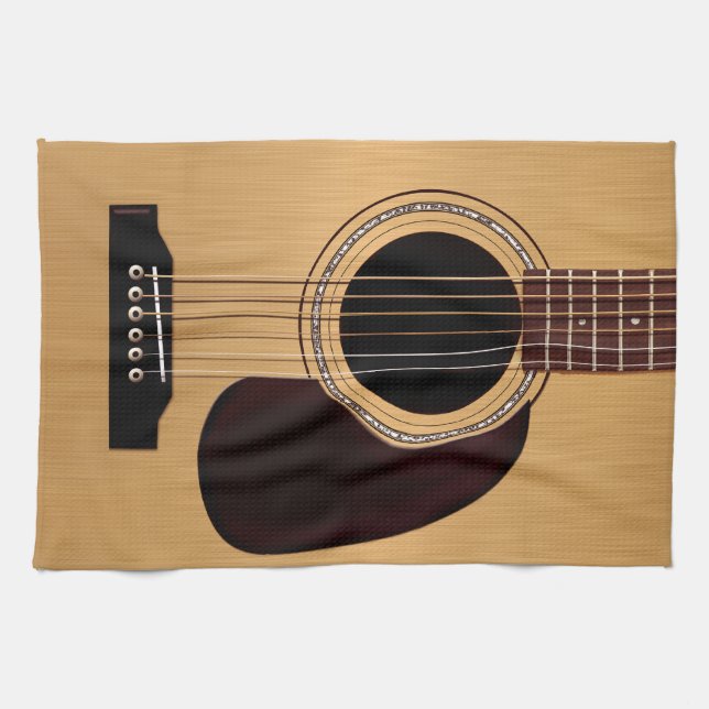 Spruce Top Acoustic Guitar Tea Towel (Horizontal)