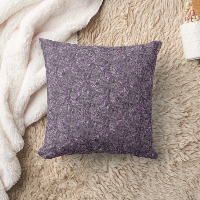 Spruce Tree In Purple Nature Pattern Cushion (Blanket)