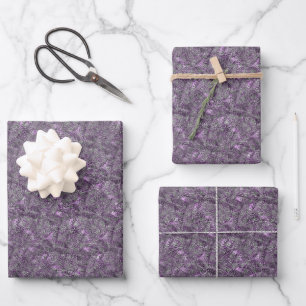 Spruce Tree In Purple Nature Pattern  Wrapping Paper Sheet
