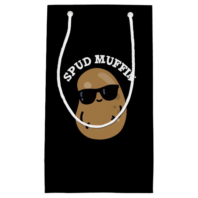 Spud Muffin Funny Potato Pun Dark BG Small Gift Bag (Front)