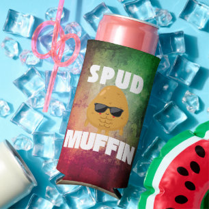 Spud Muffin Funny Potato Pun Seltzer Can Cooler