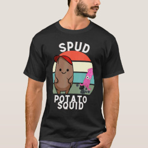 Spud Potato And Squid Holding Hands Together T-Shirt
