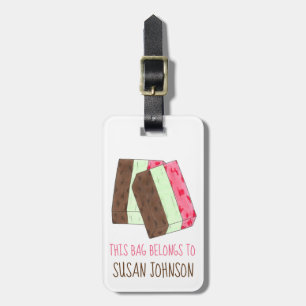 Spumoni Italian Gelato Ice Cream Dessert Spumone Luggage Tag