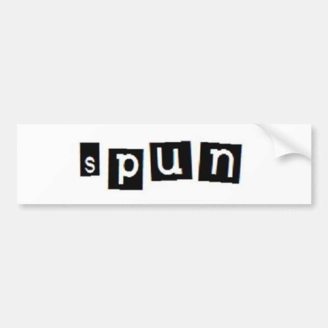 SPUN block logo bumper sticker (Front)