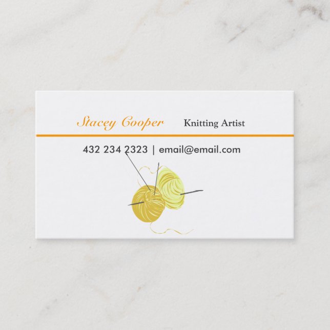 Spun Yarn Arts Crafts Knitting  Artist Business Card (Front)