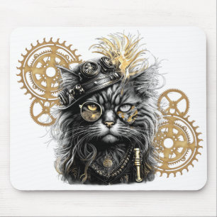 Spunky Paws The Funky Steampunk Cat Mouse Pad