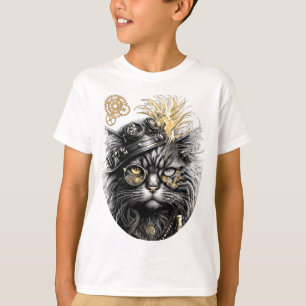 Spunky Paws The Funky Steampunk Cat  T-Shirt