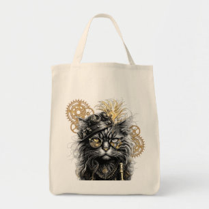 Spunky Paws The Funky Steampunk Cat Tote Bag