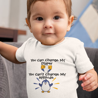 Spunky Penguin with Attitude  Baby Bodysuit