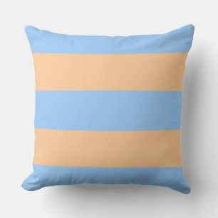 Spunky Periwinkle and Orange Stripes Cushion