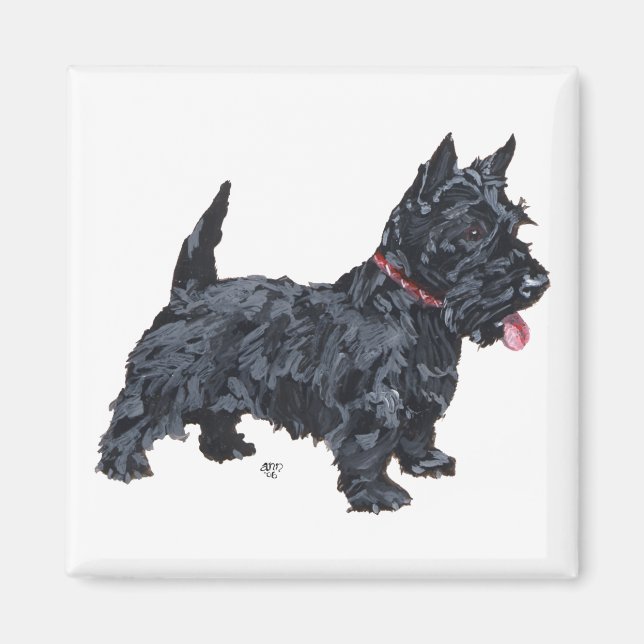 Spunky Scottie Dog Magnet (Front)