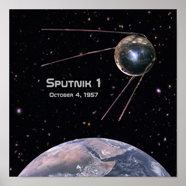 Sputnik 1 Earth Satellite Poster (Front)