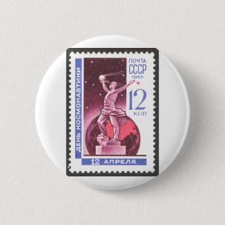 Sputnik Space Exploration Monument 1965 6 Cm Round Badge