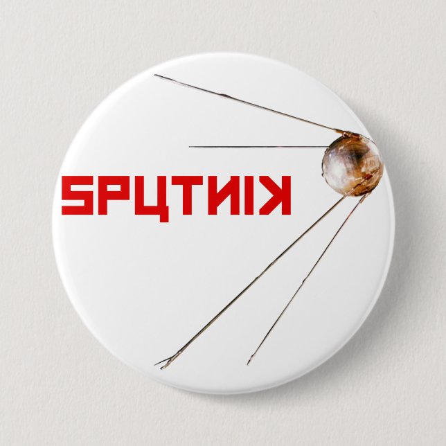 SPUTNIK - Space History, Russian, Satellite 7.5 Cm Round Badge (Front)