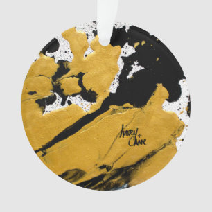 SPWW Ignited Soul Black and Gold Abstract Ornament