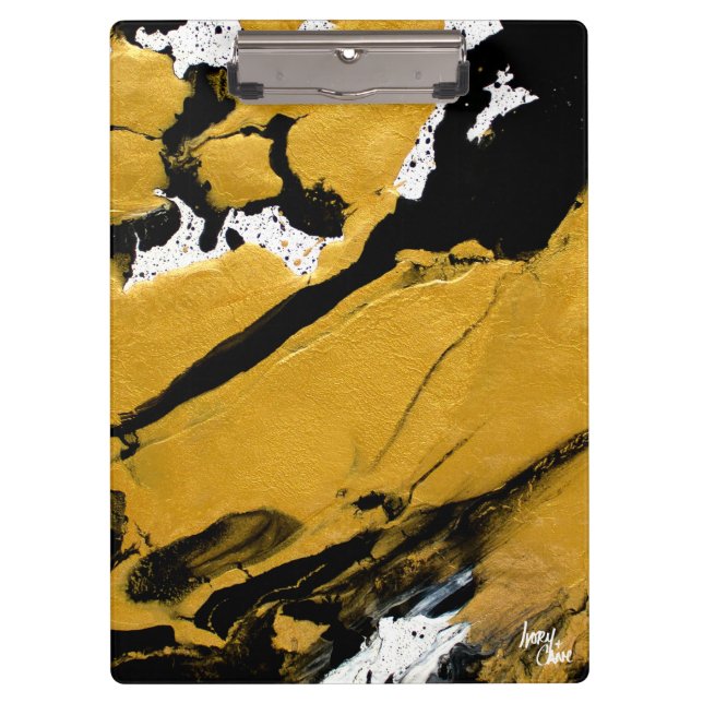 SPWW Ignited Soul Black & Gold Abstract Clipboard (Front)