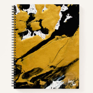 SPWW Ignited Soul Black & Gold Abstract Spiral Notebook