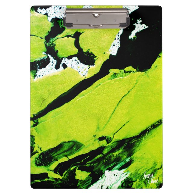 SPWW Keylime n' Slime Green & Black Abstract Clipboard (Front)