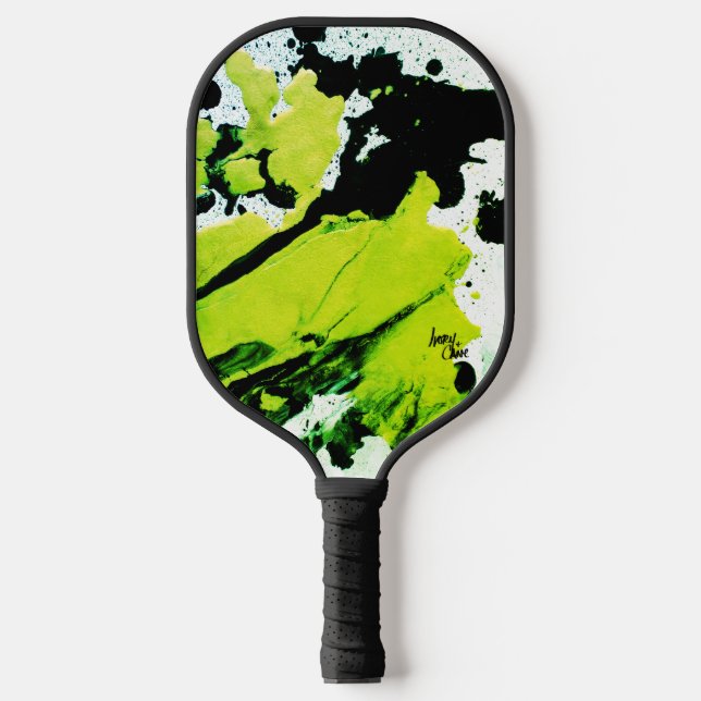SPWW Keylime n' Slime Green & Black Abstract Pickleball Paddle (Front)