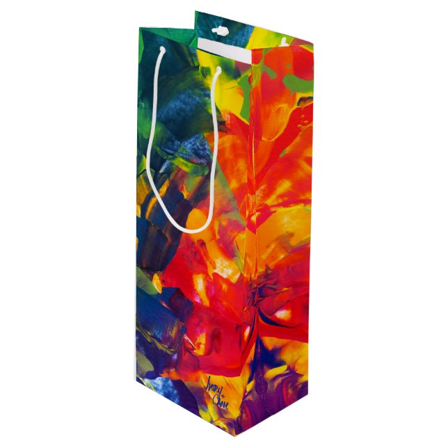 SPWW Psychedelic Spiral Wine Gift Bag (Front Angled)