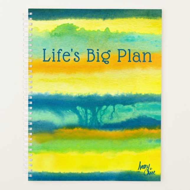 SPWW Tangoed Tiers Teal and Orange Large Monthly Planner (Front)