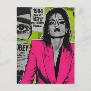 Spy Cameras Are Everywhere Dystopia 1984 Collage Postcard