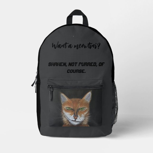 Spy Cat Funny  Printed Backpack (Front)