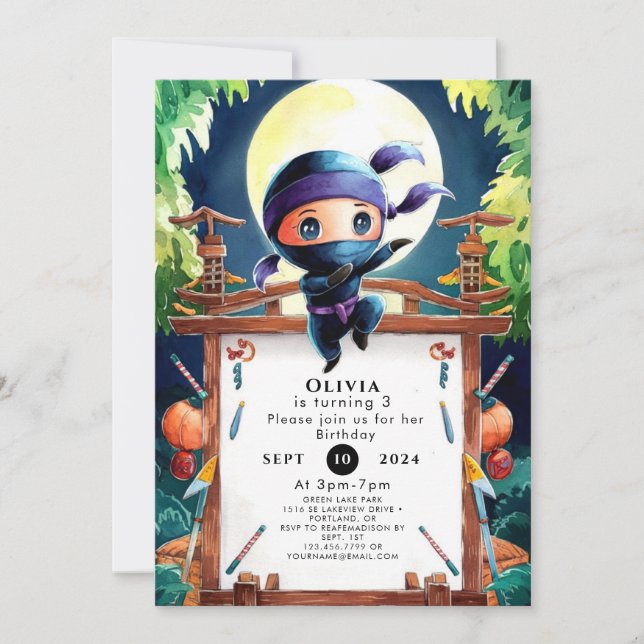 Spy Children Ninja Birthday Invitation (Front)
