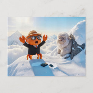 Spy Crab Shocked Seeing Real Yeti Creature Postcard