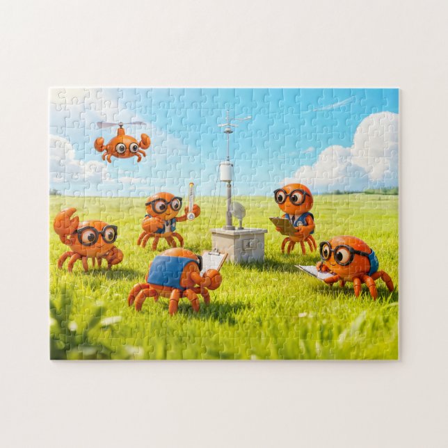 Spy Crabs Learning How Weather Station Works Jigsaw Puzzle (Horizontal)