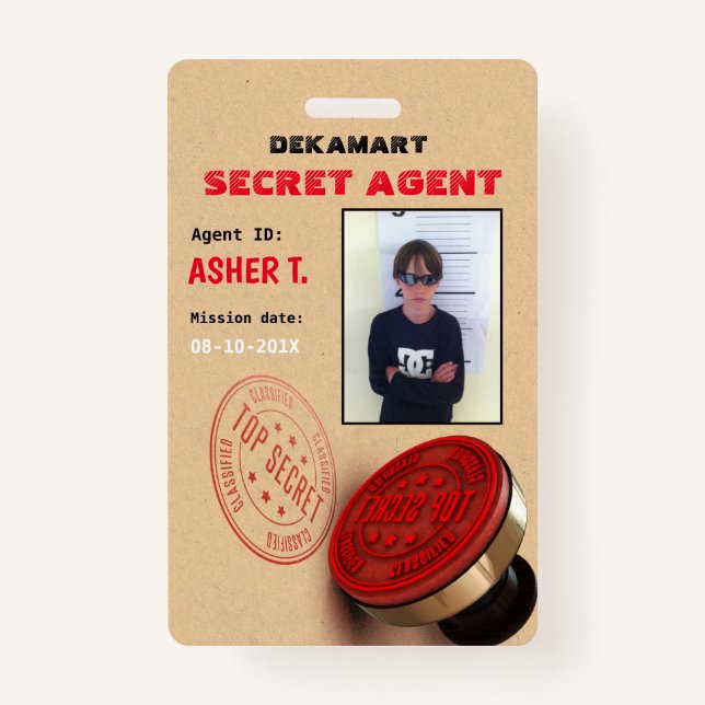Spy Party Secret Agent Company Badge ID Badge (Front)