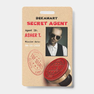 Spy Party Secret Agent Company Badge ID Badge