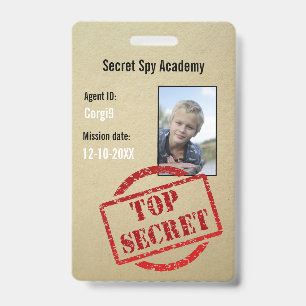 Spy Party Secret Agent Invite Badge ID Badge