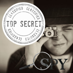 Spy Surprise Birthday Party Top Secret Classified  Classic Round Sticker